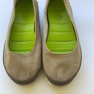 Beige Canvas Slip-On Shoes crocs